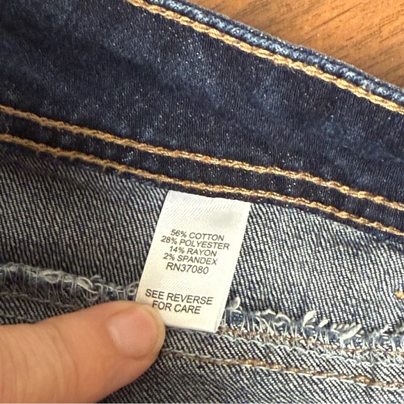 Catherines Denim Hi-Rise Bermuda Shorts 22W Dark Wash Stretch Plus Size - Picture 4 of 6